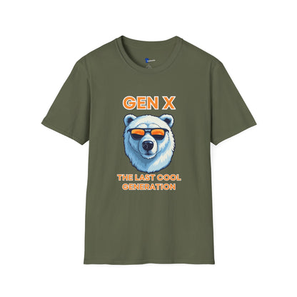 Cool Gen X Bear Black Shirt, The Last Cool Generation Dark Tee, Retro Sunglasses Grizzly Graphic Apparel, 80s 90s Neon Sunset Clothing