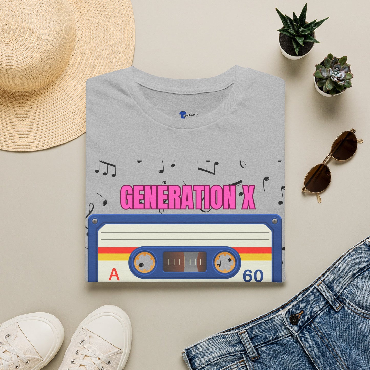 Generation X Shirt 1965 to 1980, Retro 80s Cassette Tape Graphic Tee, Vintage Mixtape Music TShirt, Old School Gen X Apparel Birthday Gift
