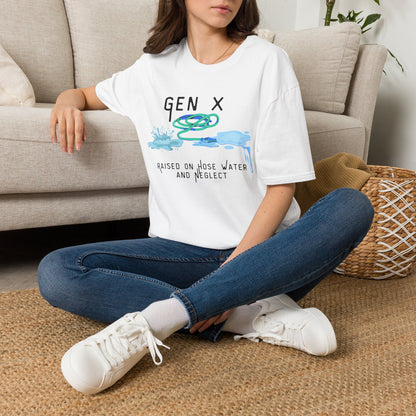 Gen X Hose Water Shirt Funny Generation X T-Shirt, Retro Raised on Hose Water and Neglect Tee, Latchkey Kid Watercolor Graphic