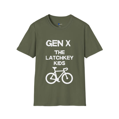 Gen X Shirt The Latchkey Kids, Funny Generation X Graphic Tee, Retro 80s Bicycle TShirt, Sarcastic Streetlight Kids Apparel Birthday Gift
