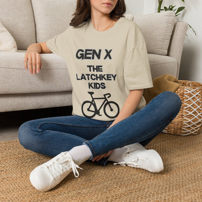 Gen X Shirt The Latchkey Kids, Funny Generation X Graphic Tee, Retro 80s Bicycle TShirt, Sarcastic Streetlight Kids Apparel Birthday Gift
