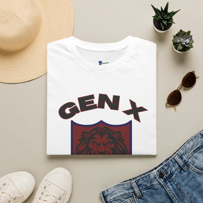 Retro Gen X Lion Crest Shirt, Bold Generation X T-Shirt, 1965-1980 Vintage Shield Graphic Tee, Latchkey Kid Streetwear