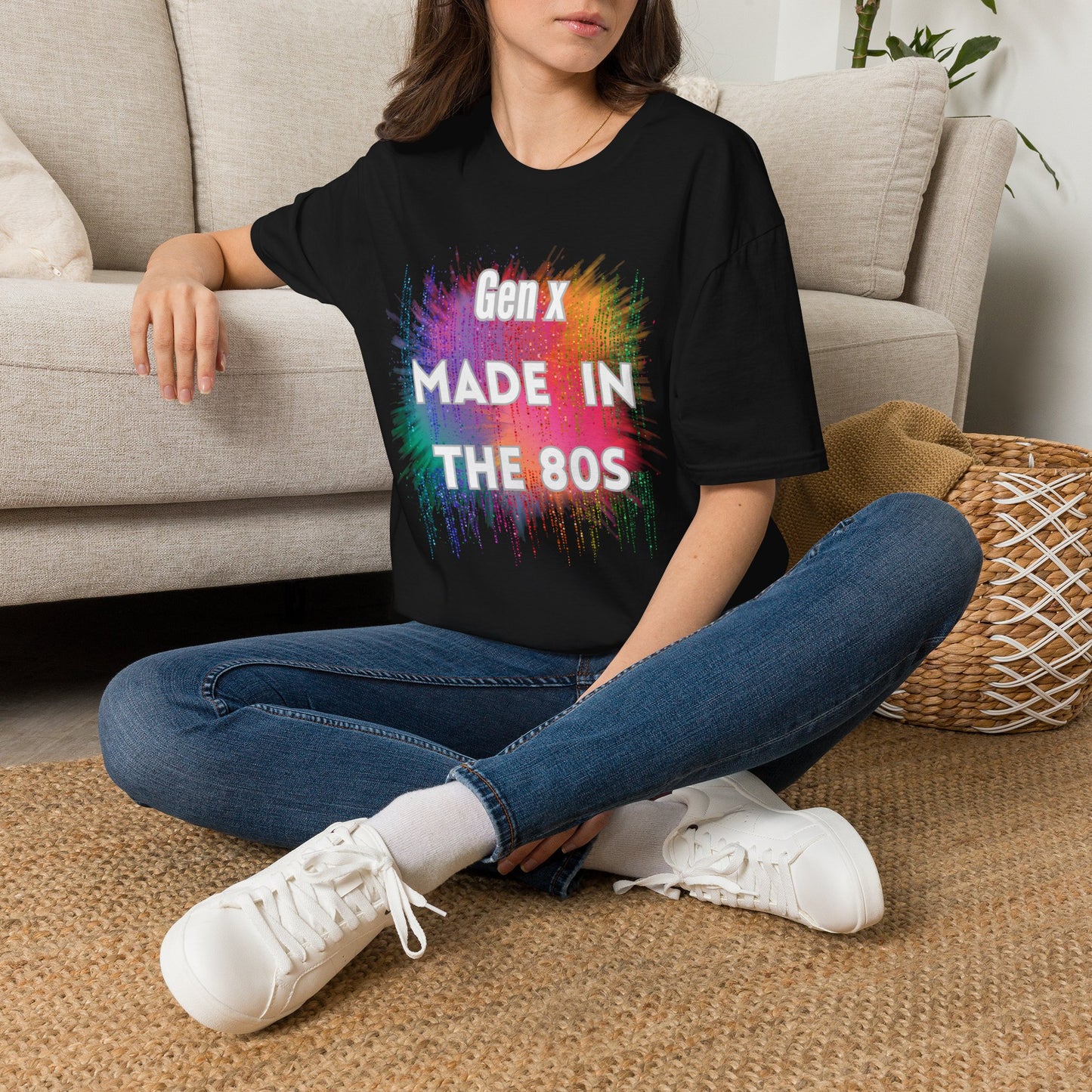 Retro Made in the 80s Gen X T-Shirt - Neon Splatter 1980s Birthday Gift