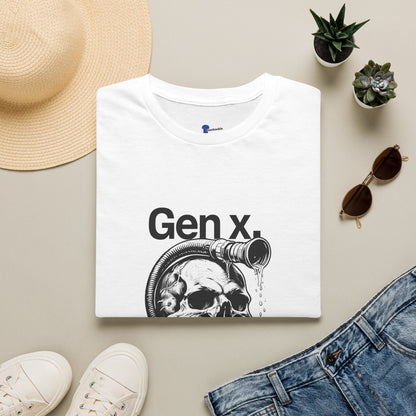 Gen X Shirt Raised on Hose Water and Neglect, Funny Generation X Graphic Tee, Sarcastic 80s Kids TShirt, Retro Skull Hose Water Apparel Gift