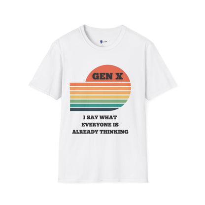 Gen X Retro Sunset T-Shirt | Funny Generation X Attitude Tee | Sarcastic I Say What Everyone Is Thinking Shirt