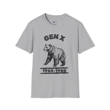 Vintage Gen X Bear T-Shirt, Retro 1965-1980 Generation X Shirt, Distressed Grizzly Bear Graphic Tee, 70s 80s Nostalgia Gift