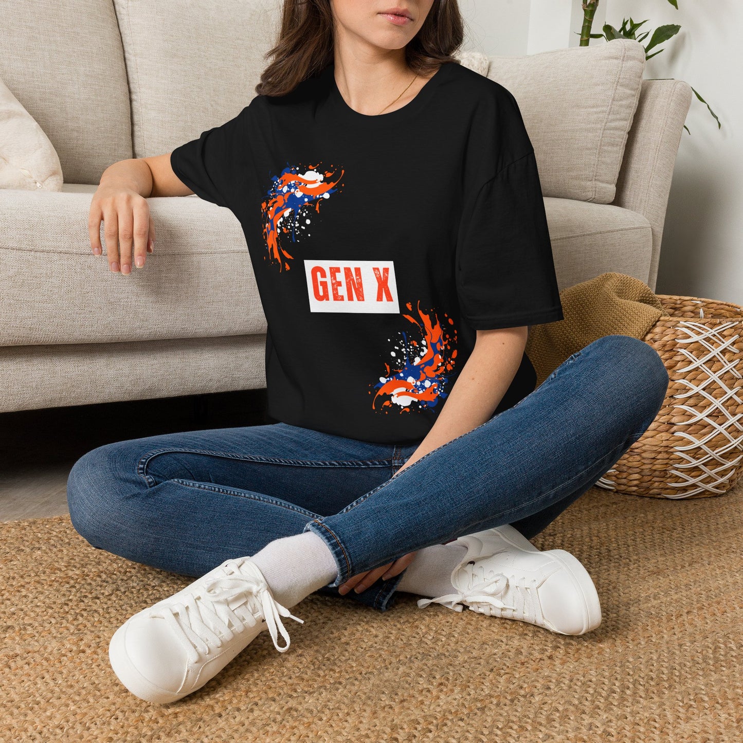 Gen X Shirt Vintage Retro Abstract Splatter Graphic T-Shirt, Generation X Tee, Sarcastic Latchkey Kid Apparel, Streetwear Style Gift