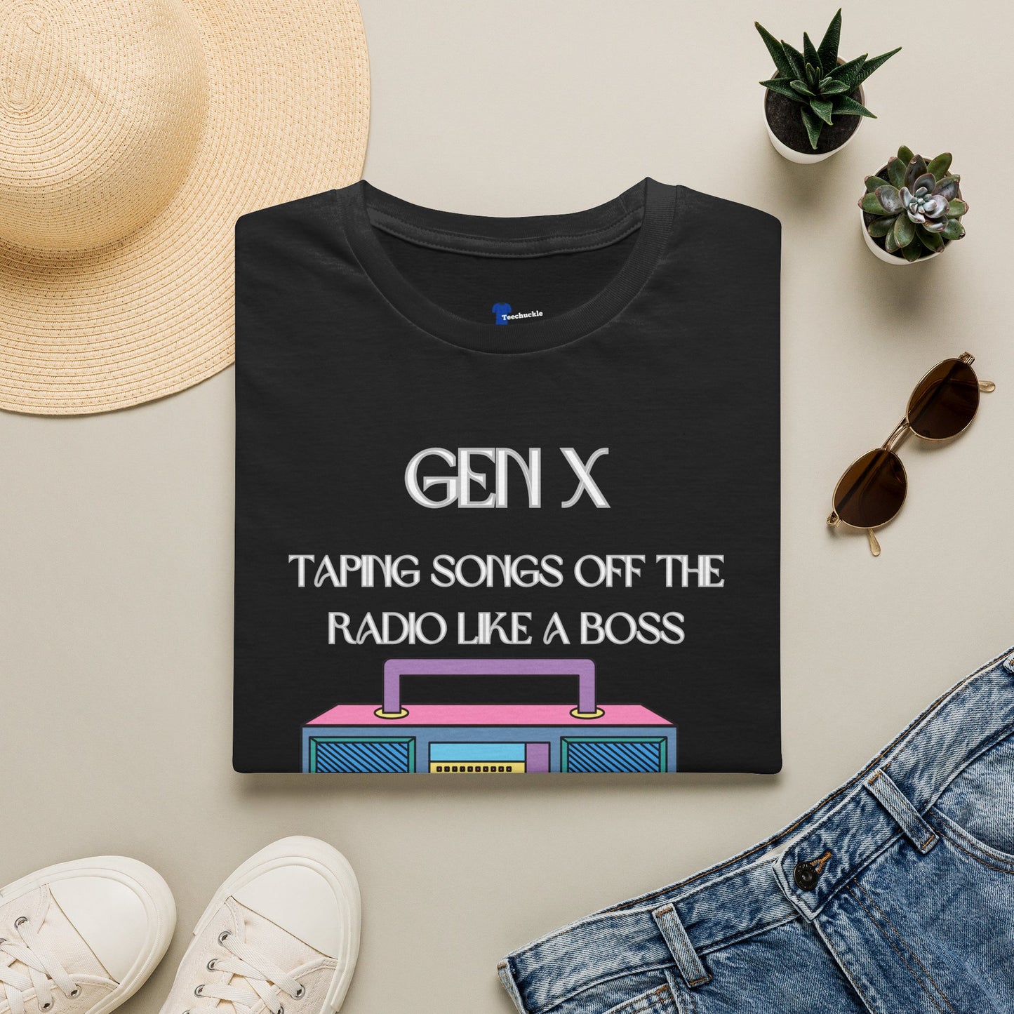Gen X Radio T-Shirt, Taping Songs Off The Radio Cassette Tape Shirt, Retro 80s Boombox Graphic Tee, Funny Generation X Nostalgia Gift, 1980s Mixtape Apparel