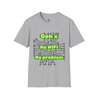 Gen X No WiFi No Problem Shirt, Sarcastic Circuit Board Graphic Tee, Retro Tech TShirt Dark Aesthetic, Cyberpunk Generation X Gift, Funny Computer Nerd Apparel