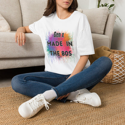 Retro Made in the 80s Gen X T-Shirt - Neon Splatter 1980s Birthday Gift