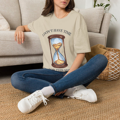 Hourglass Design (Long Title)Sarcastic Gen X Hourglass Shirt, I Don't Have Time For This Funny T-Shirt, Retro Watercolor Graphic Tee, No Patience Relatable Humor, Moody Antique Aesthetic, Blunt...