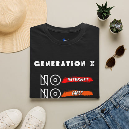 Funny Gen X Shirt No Internet No Cable No Problem, Retro Childhood Nostalgia T-Shirt, Sarcastic Generation X Tee, Latchkey Kid Birthday Gift