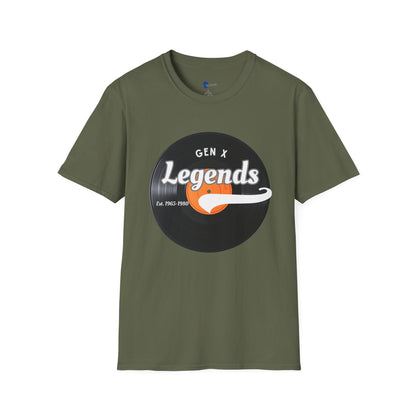 Vintage Vinyl Gen X Legends T-Shirt - Retro 70s 80s Music Lover Gift