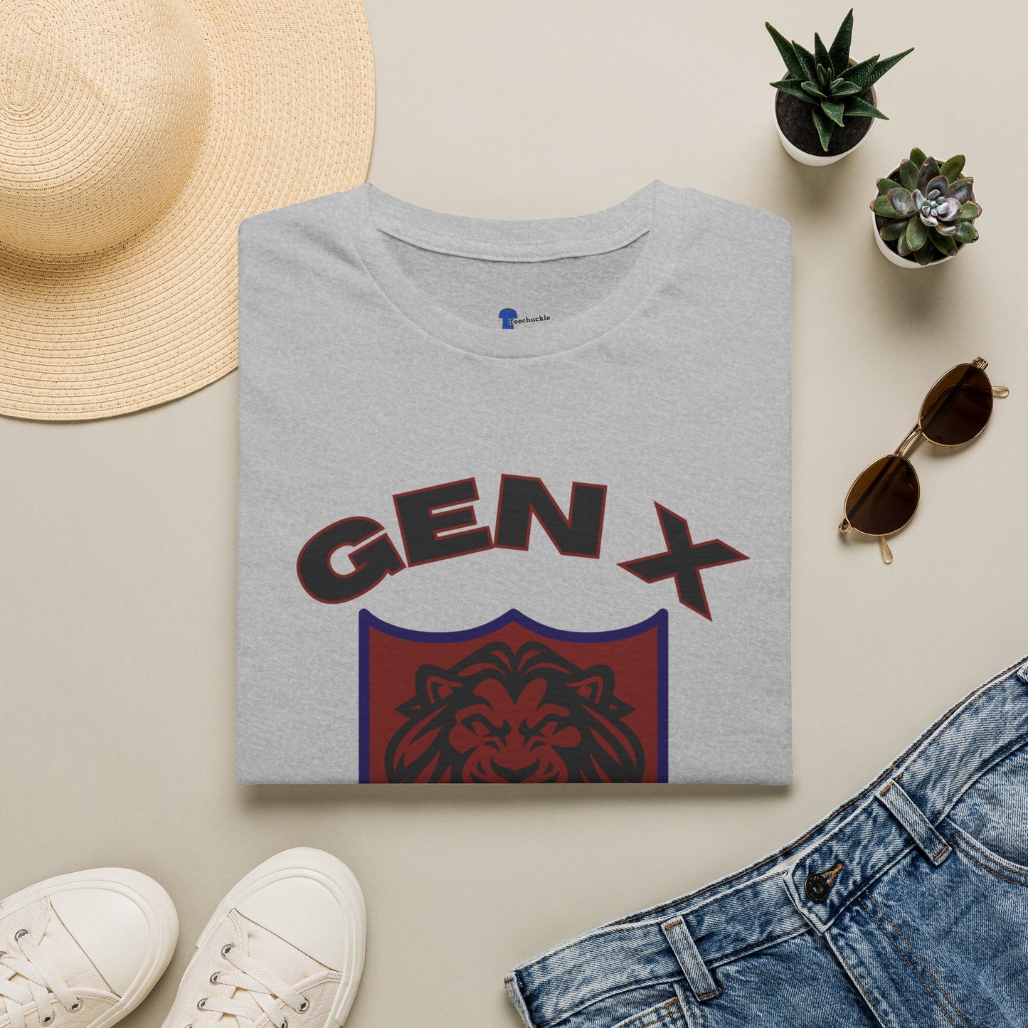 Retro Gen X Lion Crest Shirt, Bold Generation X T-Shirt, 1965-1980 Vintage Shield Graphic Tee, Latchkey Kid Streetwear