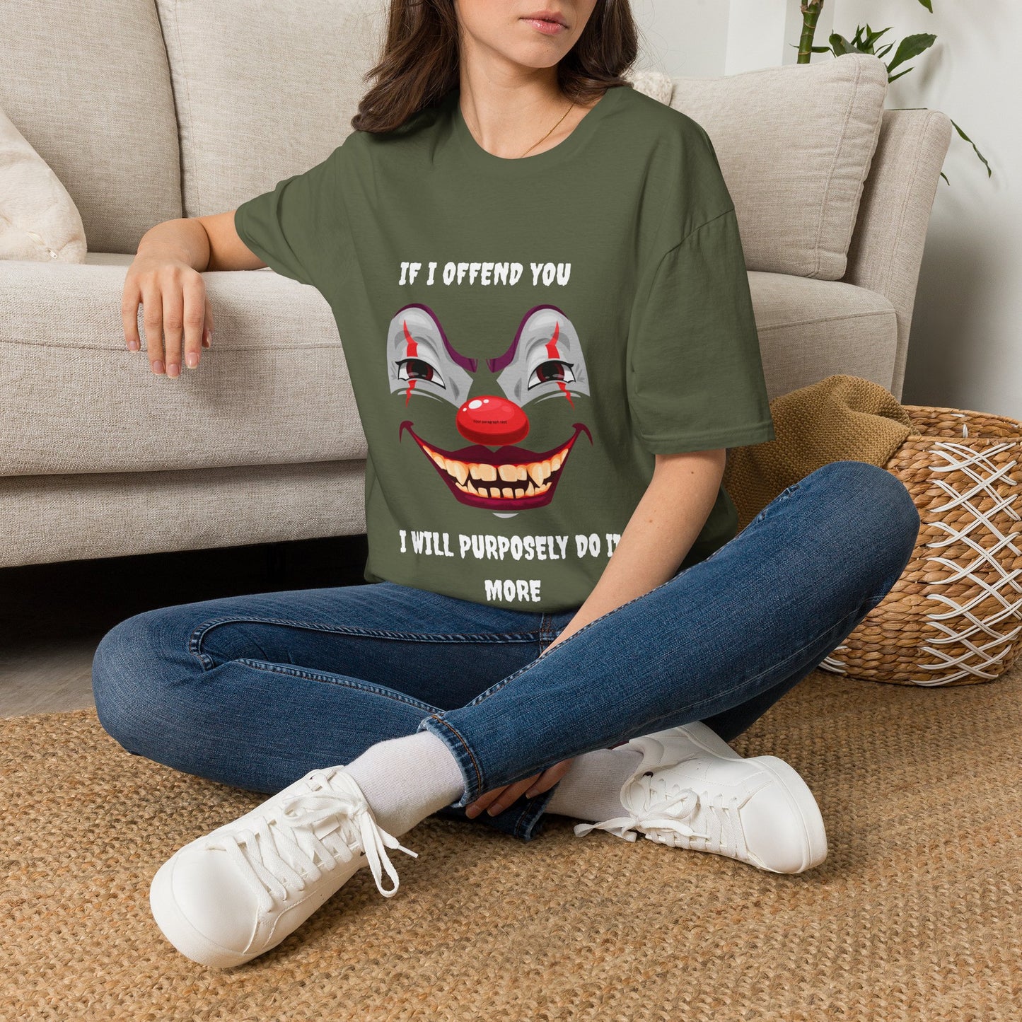 Gen X Clown Shirt. If I Offend You, I Will Purposely Do It More Tee. 80s 90s Nostalgia Retro T-shirt. Unisex Gift Shirt.