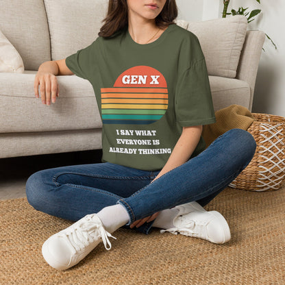 Gen X Retro Sunset T-Shirt | Funny Generation X Attitude Tee | Sarcastic I Say What Everyone Is Thinking Shirt
