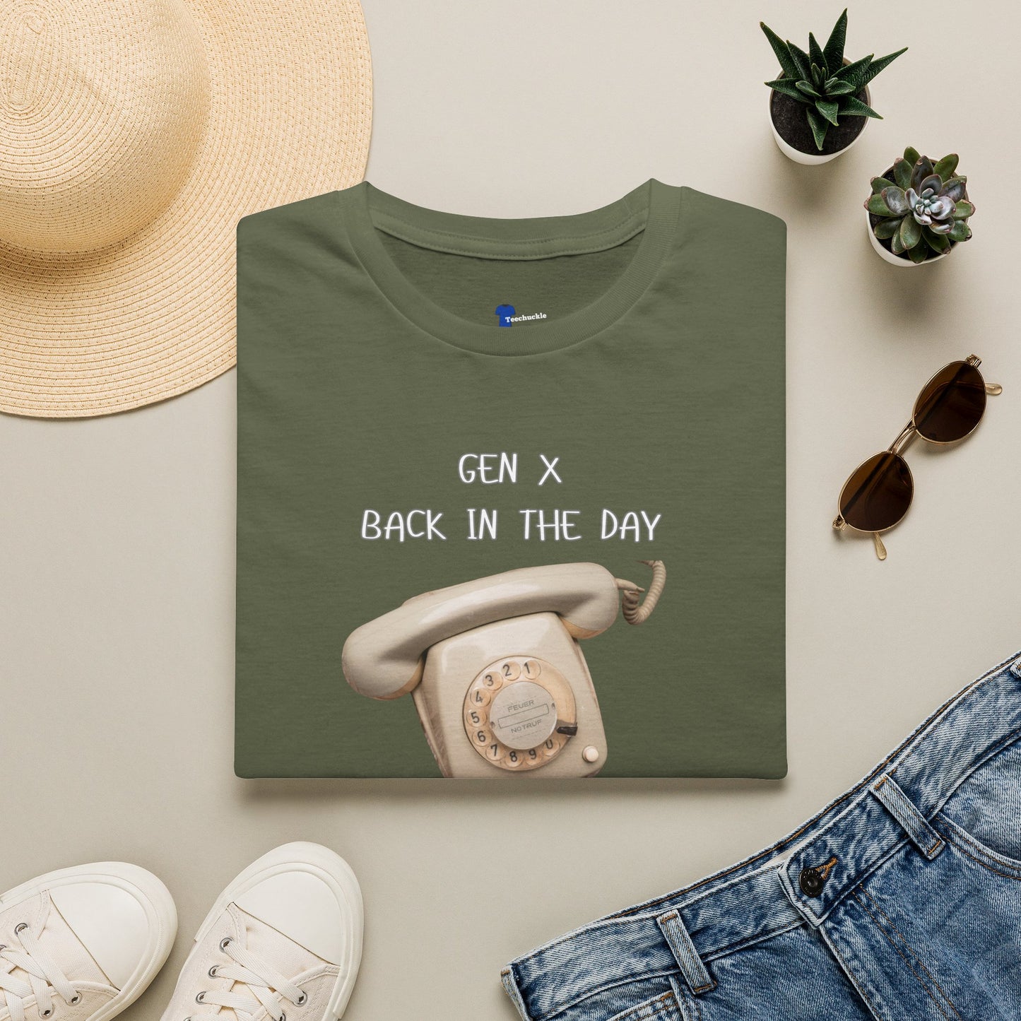 Gen X Rotary Phone T-Shirt | Funny Generation X Nostalgia Tee | Retro 80s Childhood Finger Workout Graphic Shirt