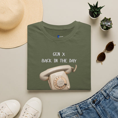 Gen X Rotary Phone T-Shirt | Funny Generation X Nostalgia Tee | Retro 80s Childhood Finger Workout Graphic Shirt