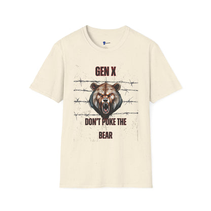 Gen X Dont Poke The Bear Shirt Black Graphic Tee Vintage Generation X T-Shirt Sarcastic 1965-1980 Born Tee Weathered Grunge Streetwear Art