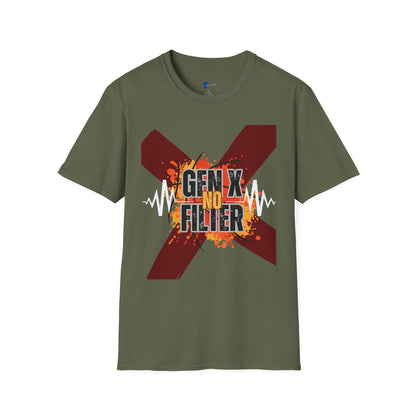 Gen X No Filter Shirt, Funny Generation X Graphic Tee, Sarcastic Gen X T-Shirt, Retro Grunge Aesthetic Shirt, Unfiltered Generation X Gift