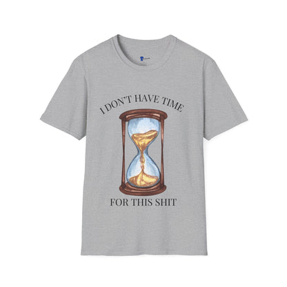 Hourglass Design (Long Title)Sarcastic Gen X Hourglass Shirt, I Don't Have Time For This Funny T-Shirt, Retro Watercolor Graphic Tee, No Patience Relatable Humor, Moody Antique Aesthetic, Blunt...