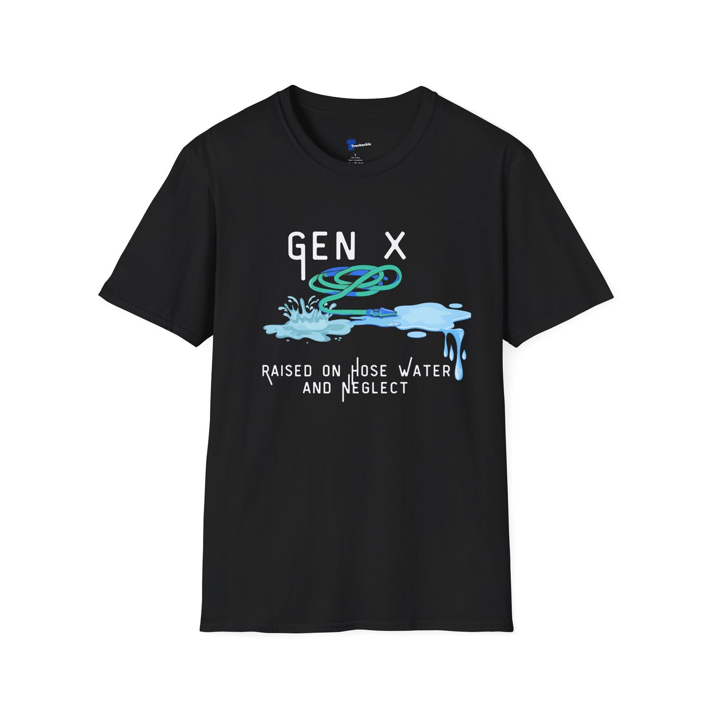 Gen X Hose Water Shirt Funny Generation X T-Shirt, Retro Raised on Hose Water and Neglect Tee, Latchkey Kid Watercolor Graphic