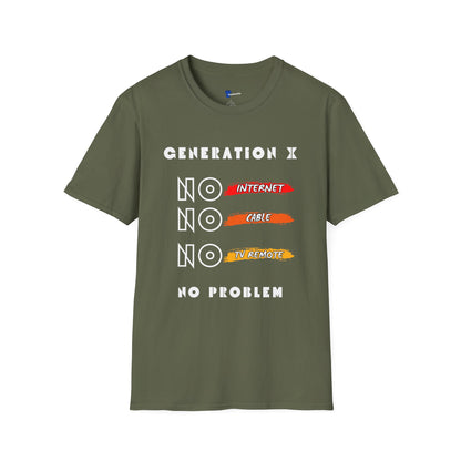 Funny Gen X Shirt No Internet No Cable No Problem, Retro Childhood Nostalgia T-Shirt, Sarcastic Generation X Tee, Latchkey Kid Birthday Gift