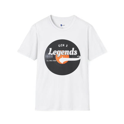 Vintage Vinyl Gen X Legends T-Shirt - Retro 70s 80s Music Lover Gift