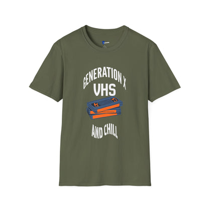 Funny Gen X VHS and Chill T-Shirt - Retro 80s 90s Nostalgia Graphic Tee